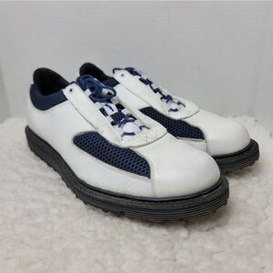 Allen Edmonds Jack Nicklaus Mens Golf Shoes size 11 White Navy Hybrid Spikeless